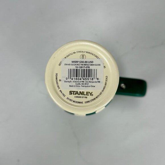 Stanley Oasis Collection 20oz Flowstate Tumbler Emerald Cabana Gloss Stripes - Picture 5 of 5